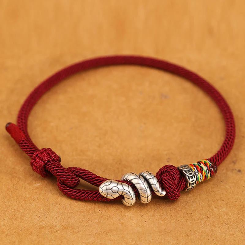 Buddha jewelry:Flying Snake Transforms into Dragon Red String Bracelet, Zodiac Year Woven Bracelet, Year of the Snake Bracelet - Image 9