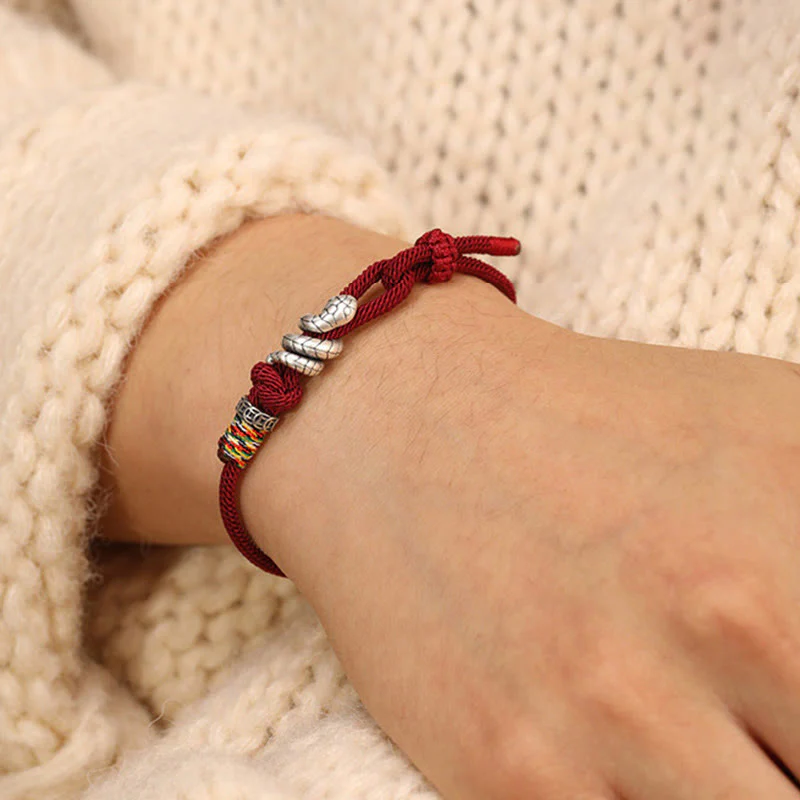Buddha jewelry:Flying Snake Transforms into Dragon Red String Bracelet, Zodiac Year Woven Bracelet, Year of the Snake Bracelet - Image 7