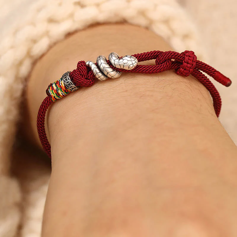 Buddha jewelry:Flying Snake Transforms into Dragon Red String Bracelet, Zodiac Year Woven Bracelet, Year of the Snake Bracelet - Image 8
