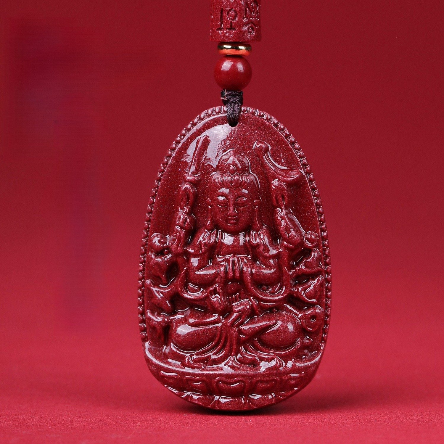 The Eight Great Guardian Deities Pendant, made with premium high-content cinnabar (chensha) and purple gold cinnabar, features the Twelve Chinese Zodiac Signs and Zodiac Year Guardian Buddhas. It combines potent spiritual energies, personalized symbolism, and exquisite craftsmanship to serve as a powerful amulet of protection, guidance, and connection to cultural heritage. Ideal for daily wear, it offers both spiritual support and a link to ancient wisdom, making it a meaningful and cherished artifact.buddha jewelry stone