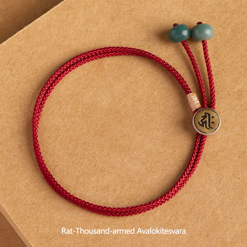 Buddha jewelry:Buddha of Zodiac Year Button Hand-Woven Red String Bracelet with Ethnic Style - Image 8