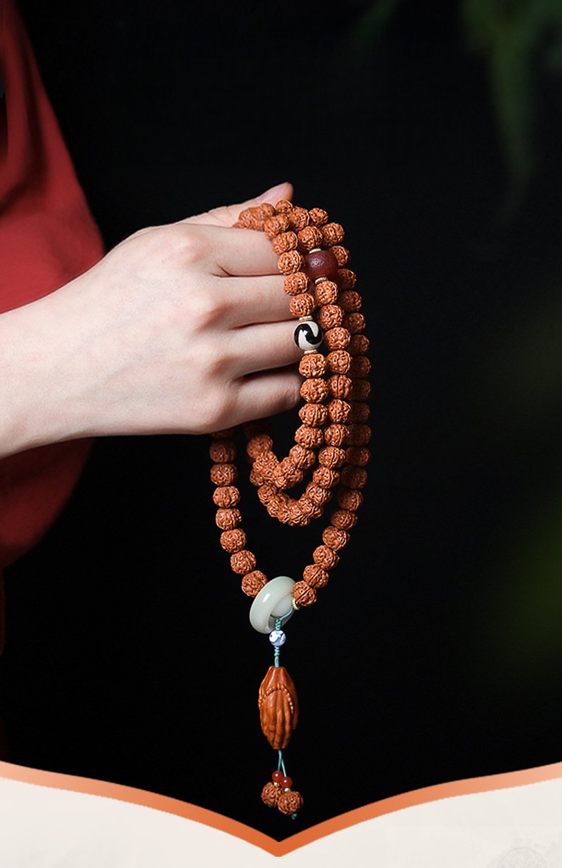 Buddha jewelry:Nepalese Rudraksha prayer bead bracelet, Tibetan ethnic style, women's accessory - Image 5