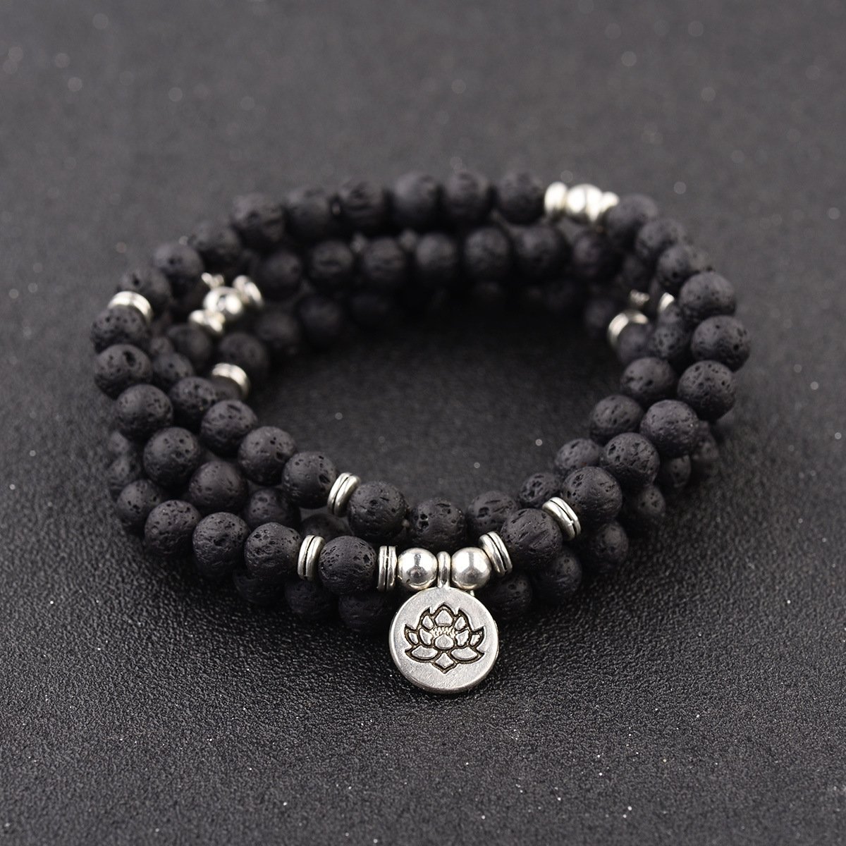 Buddha jewelry:108 Wooden Beads Lotus Buddha Elastic Personality Bracelet/Necklace - Image 6