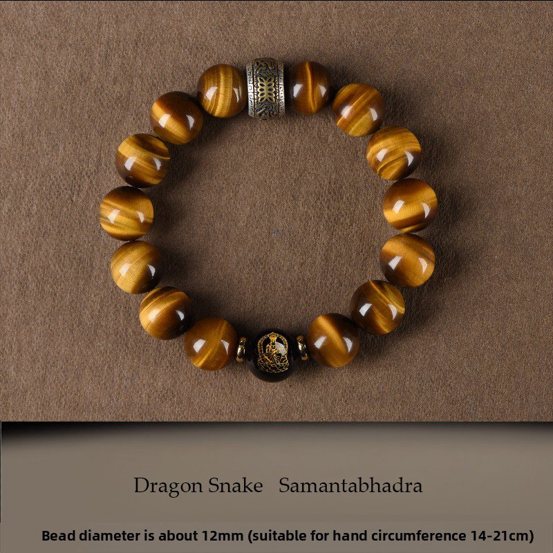 Buddha jewelry:Natural Yellow Tiger's Eye Bead Bracelet with Six-Syllable Mantra, Buddhist Prayer Beads and Fortune-Turning - Image 5