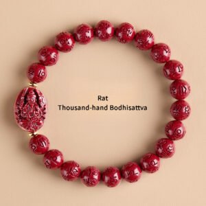 Buddha jewelry:The Cinnabar Chinese Zodiac Birth Buddha Bracelet merges vibrant cinnabar, purple gold sand, zodiac animals, Birth Buddhas, and the Six-Syllable Mantra, blending protection, spirituality, and cultural identity. The Eight Great Guardian Deities Fortune-Transforming Bracelet features celestial protector pendants to attract luck and transform challenges. Both pieces unite artistry with profound symbolism, catering to those seeking meaningful, spiritually resonant jewelry.