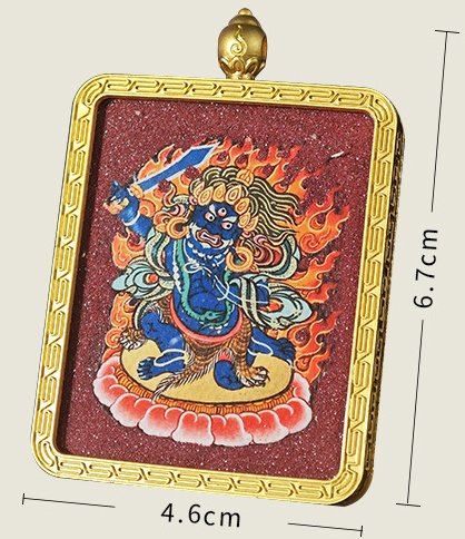 Buddha jewelry:Twelve Chinese Zodiac Cinnabar Thangka Eight Great Guardian Deities Zodiac Year Guardian Buddha Plates - Alloy Gau Box Pendant - Image 9
