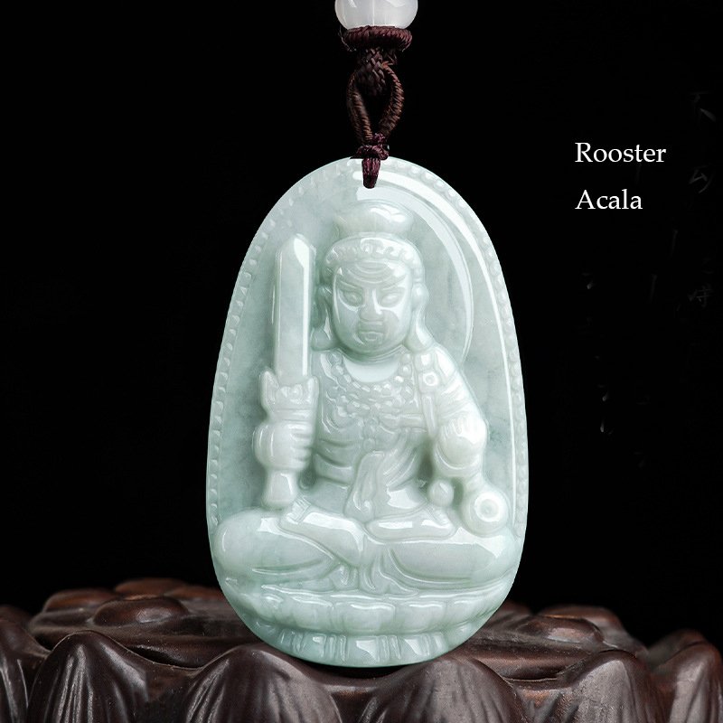 Buddha jewelry:Natural jadeite Eight Great Guardians and Zodiac Animal Zodiac Protective Buddha pendants combine the exquisite beauty of jadeite with profound cultural symbolism. Each pendant features a zodiac animal paired with its corresponding guardian, representing spiritual protection, guidance, and harmony, making them both meaningful talismans and elegant accessories.