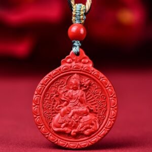 Buddha jewelry:The Chinese Zodiac Small Guardian Pendant— a high-content red sand sweater chain—blends the Eight Great Guardian Deities’ protection with zodiac symbolism, ideal for the zodiac year. Its rich red sand core, detailed miniature guardians, and adjustable chain merge energetic potency with style. More than an accessory, it offers dual blessings of mineral and divine protection, balancing tradition with everyday wearability.