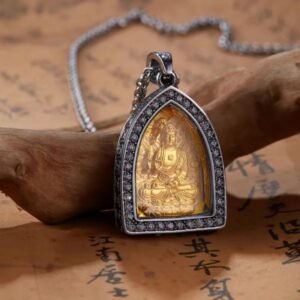 Buddha jewelry:The Titanium Steel Chinese Zodiac Eight Great Guardian Deities Pendant Jewelry, featuring a zircon necklace, combines durable titanium steel with sparkling zircon accents. It showcases detailed depictions of the 12 zodiac animals and their corresponding Eight Great Guardian Deities, symbolizing personal identity and spiritual protection. This stylish and meaningful piece serves as both a fashionable accessory and a cherished talisman, suitable for daily wear and special occasions.