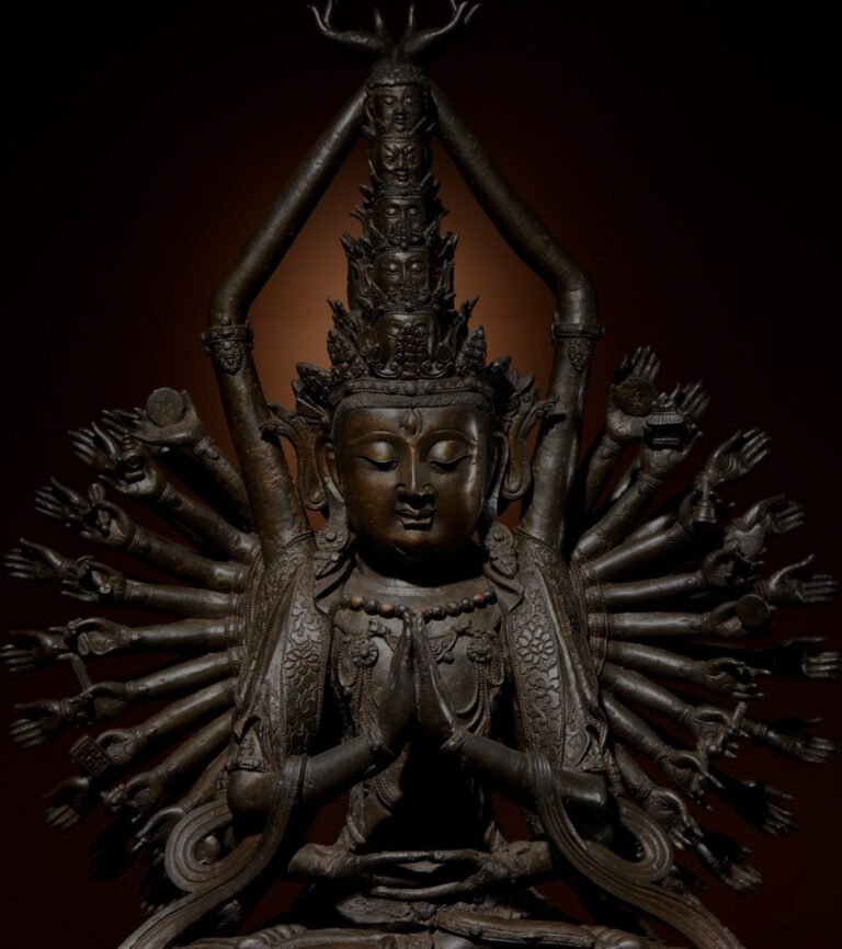 Avalokiteshvara with Thousand Hands and Eyes stands as one of the most venerated Bodhisattvas in Mahayana Buddhism, holding a profound place in Chinese Buddhist culture. Her iconic form, adorned with a thousand hands and eyes, embodies boundless compassion and the divine ability to perceive and respond to the suffering of all sentient beings across the universe.buddha jewelry stone