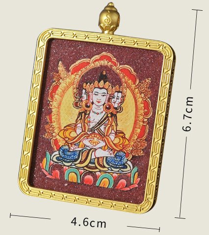 Buddha jewelry:Twelve Chinese Zodiac Cinnabar Thangka Eight Great Guardian Deities Zodiac Year Guardian Buddha Plates - Alloy Gau Box Pendant - Image 8