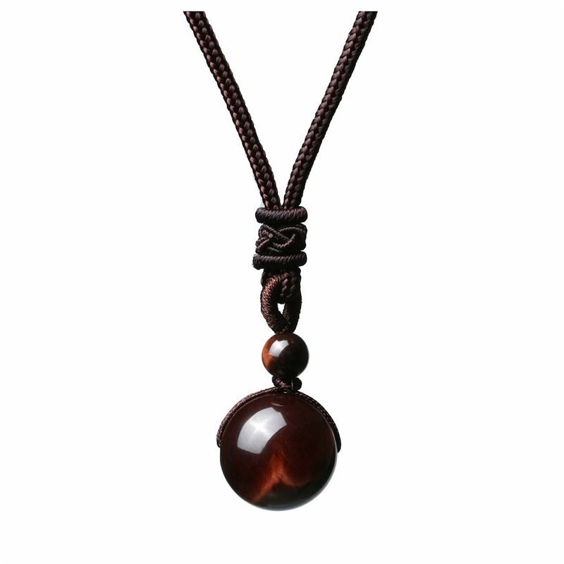 Buddha jewelry:Natural Tiger's Eye Pendant Necklace, Handwoven Amethyst Necklace - Image 6