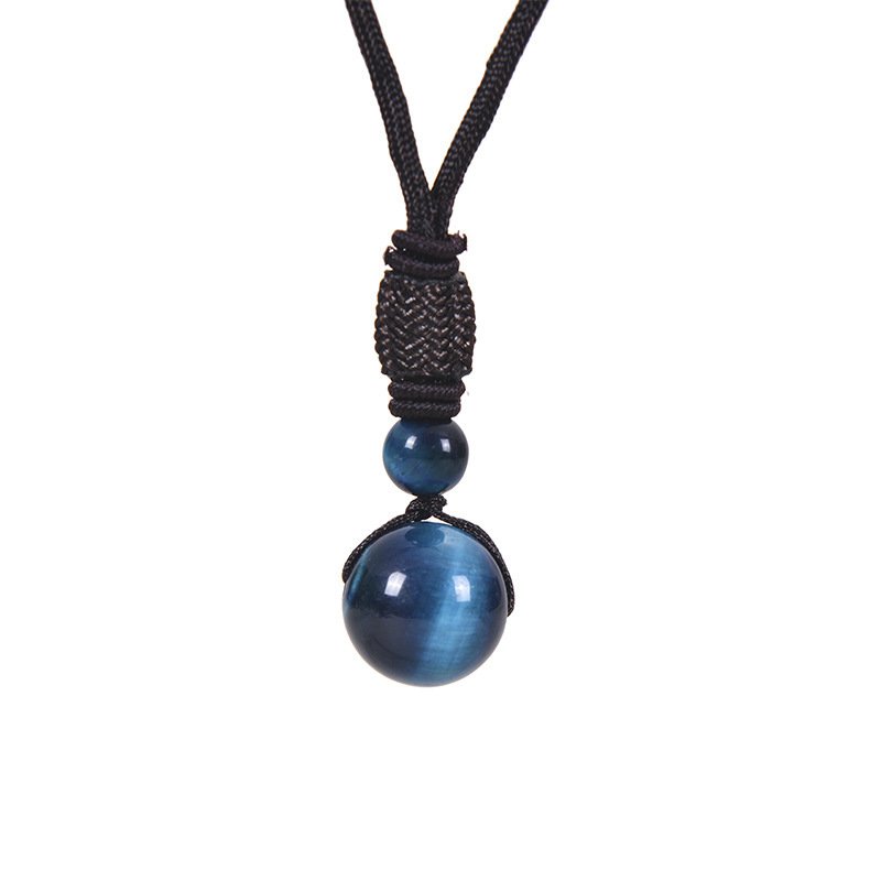 Buddha jewelry:Natural Tiger's Eye Pendant Necklace, Handwoven Amethyst Necklace - Image 4