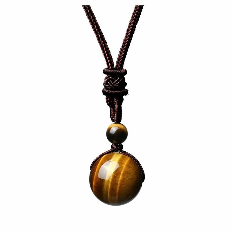 Buddha jewelry:Natural Tiger's Eye Pendant Necklace, Handwoven Amethyst Necklace - Image 5