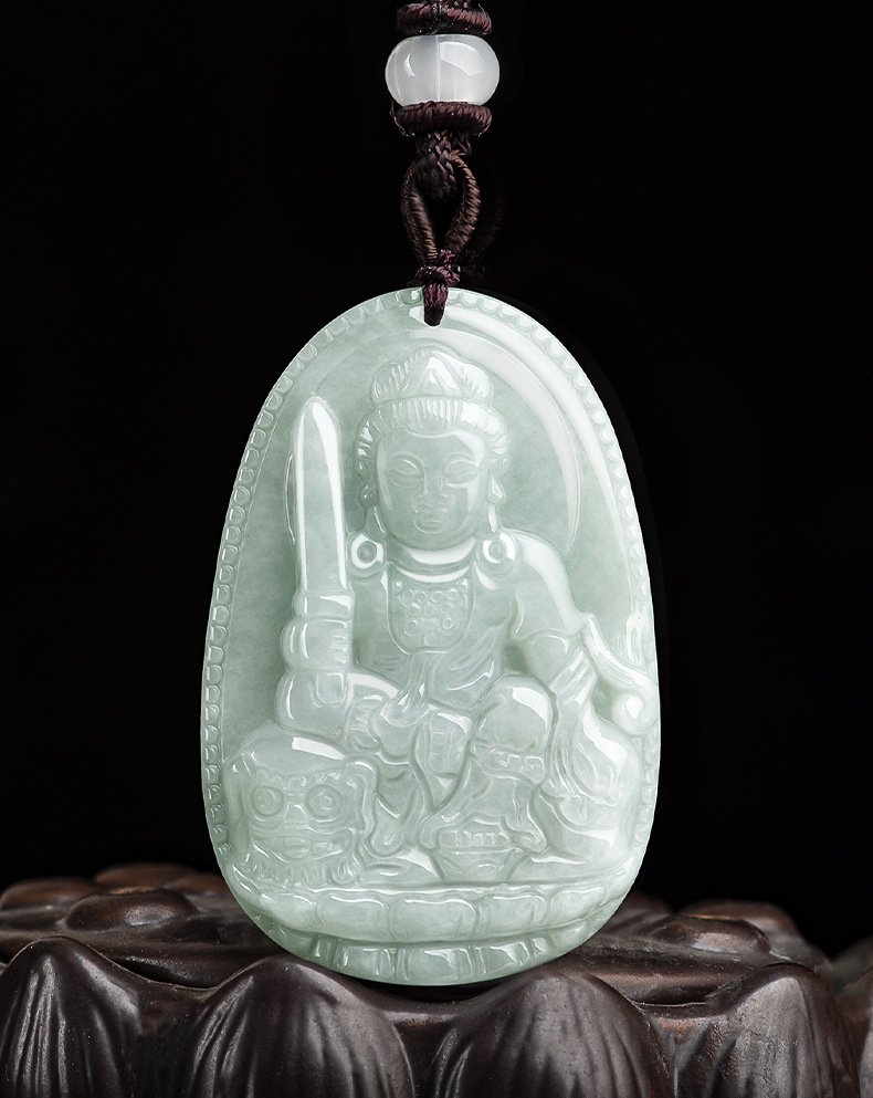 Buddha jewelry:Natural jadeite Eight Great Guardians, Twelve Zodiac Animals, Zodiac Guardian Buddha pendant - Image 3