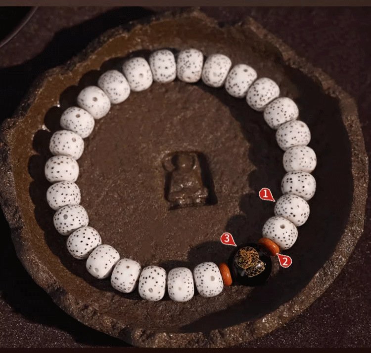 Buddha jewelry:Natural Star Moon Bodhi Barrel Bead Bodhi Seed Bracelet, Prayer Beads Bracelet with 12 Chinese Zodiacs and Zodiac Protective Buddhas - Image 4