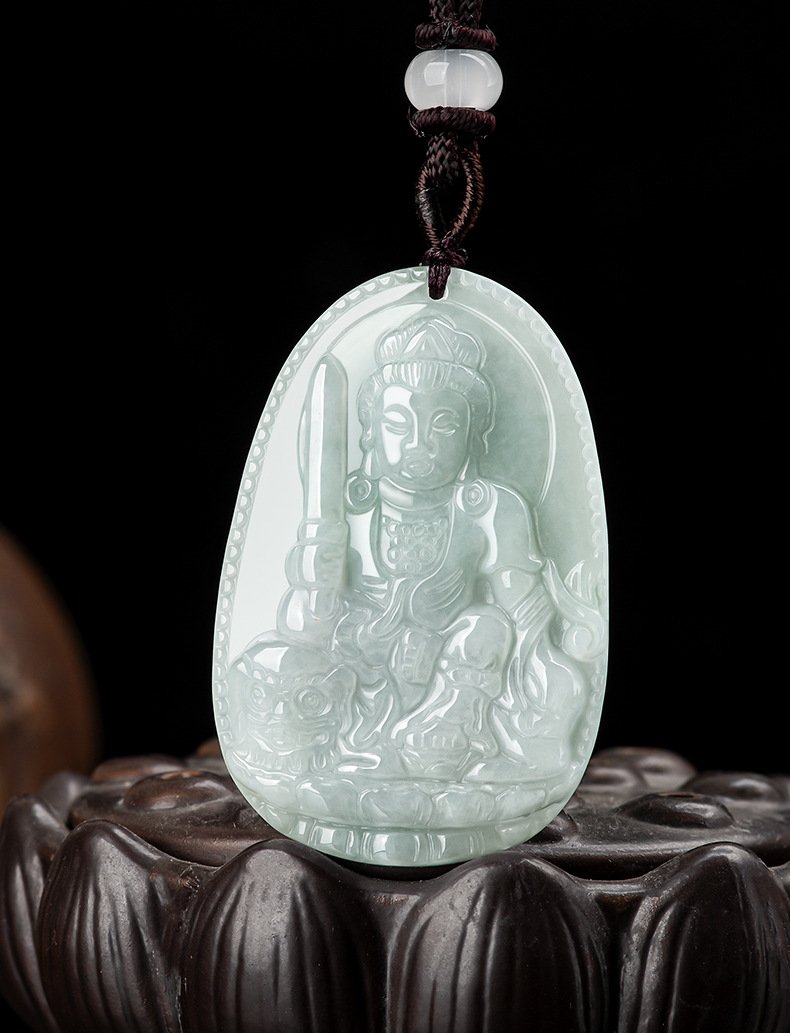 Buddha jewelry:Natural jadeite Eight Great Guardians and Zodiac Animal Zodiac Protective Buddha pendants combine the exquisite beauty of jadeite with profound cultural symbolism. Each pendant features a zodiac animal paired with its corresponding guardian, representing spiritual protection, guidance, and harmony, making them both meaningful talismans and elegant accessories.